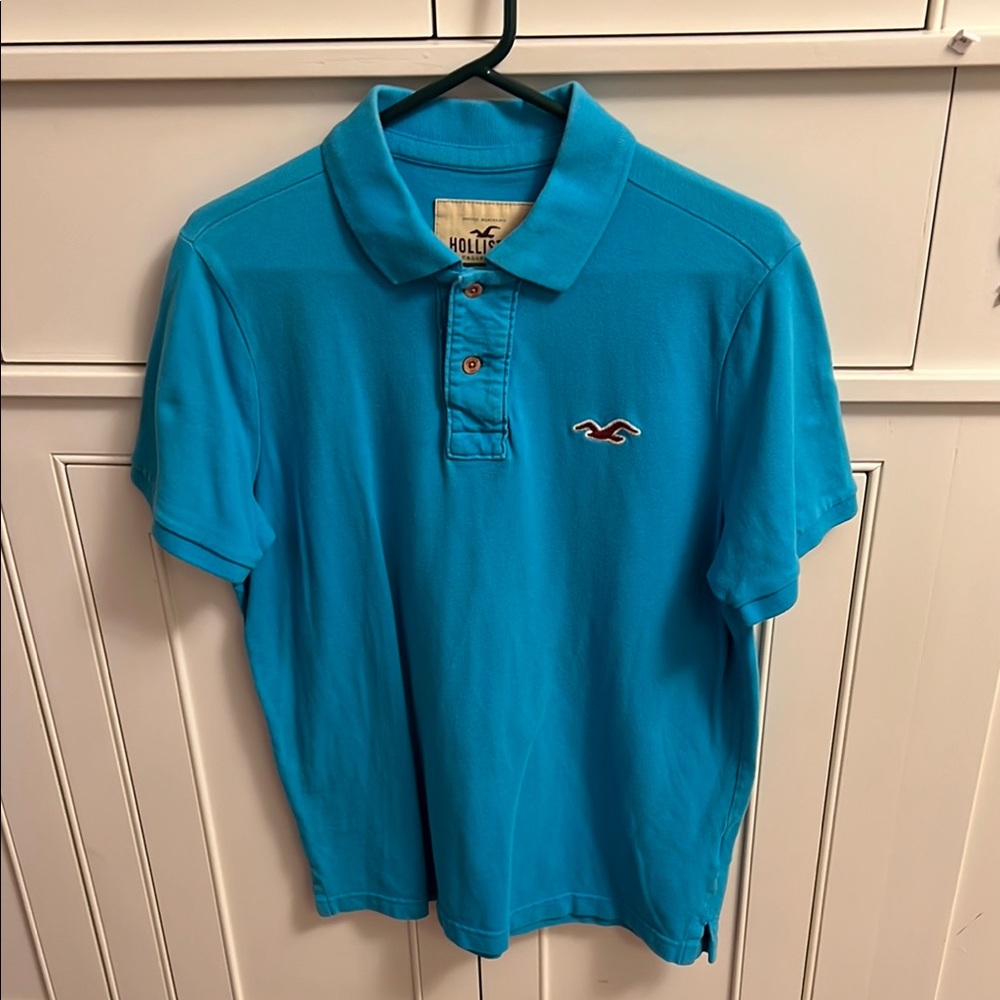 Hollister Blue Polo Short Sleeve Classic